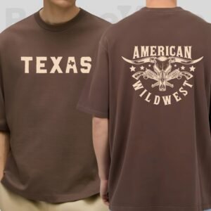 Texas American Wildwest Oversized T-shirt – Coffee